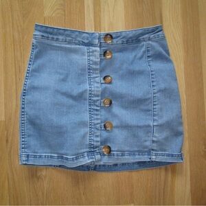 Free People Blue Mini Pencil Skirt Casual